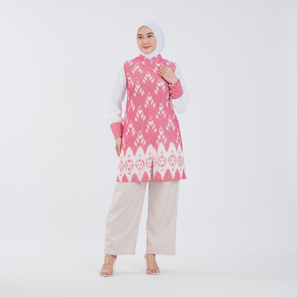 Lana Rose Blush Tunik Tenun Muslim (HANDMADE)