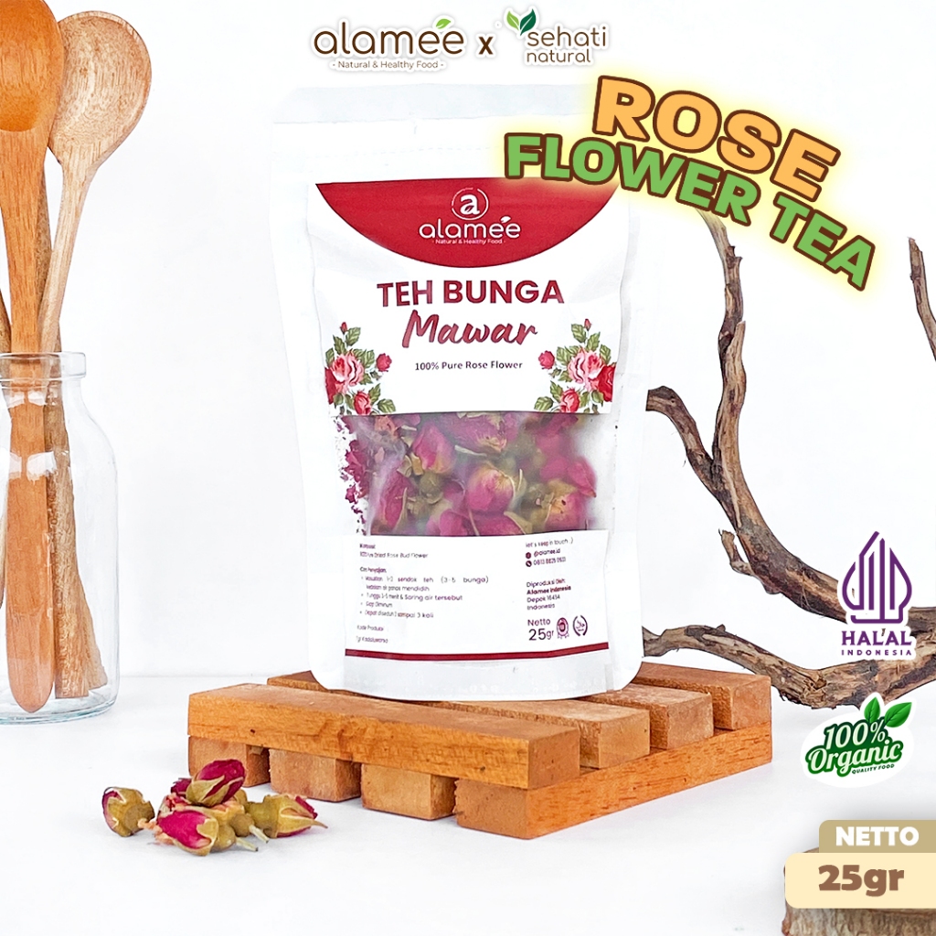 

Teh Bunga Mawar Rose Flower Kemasan Toples Flower Tea Organik Kering Dried Alami 25gr