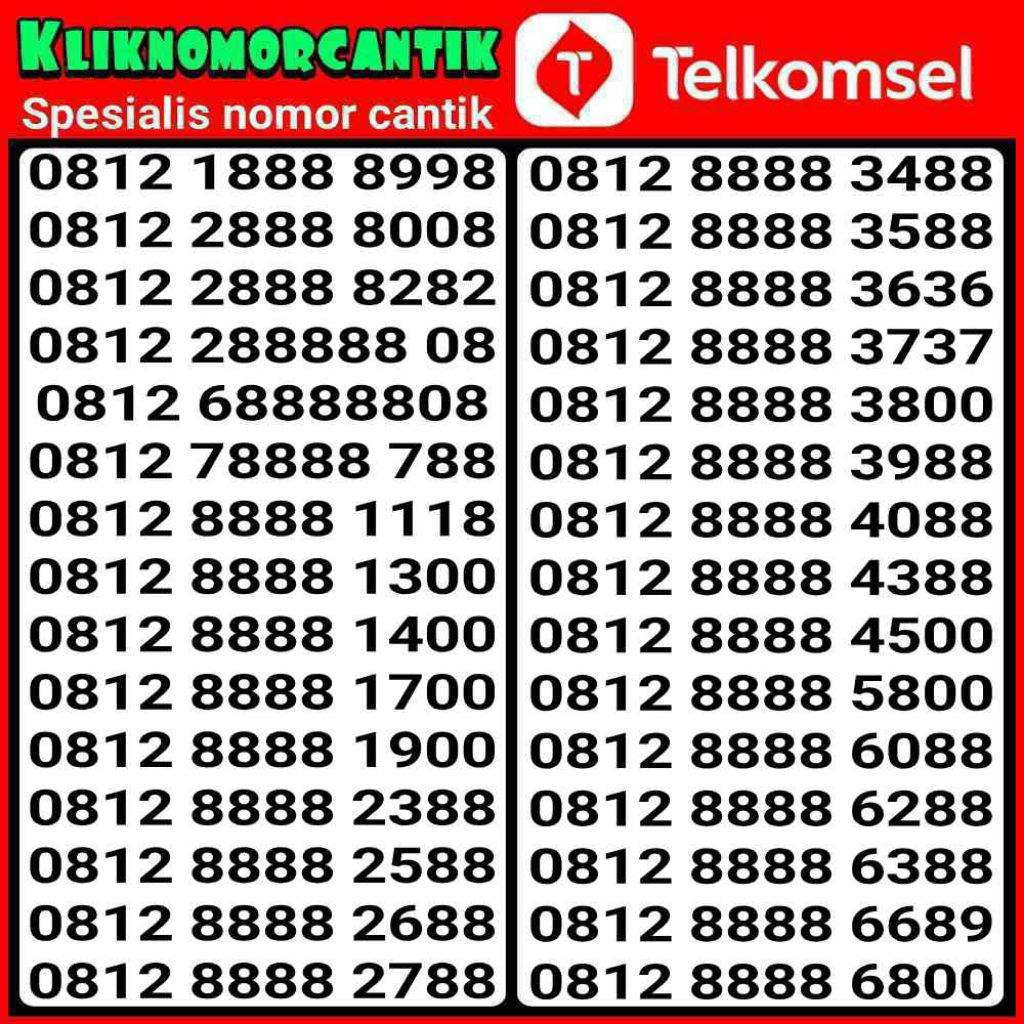 nomor cantik simpati 4G&5G kartu perdana Telkomsel simpati 8888 A.16
