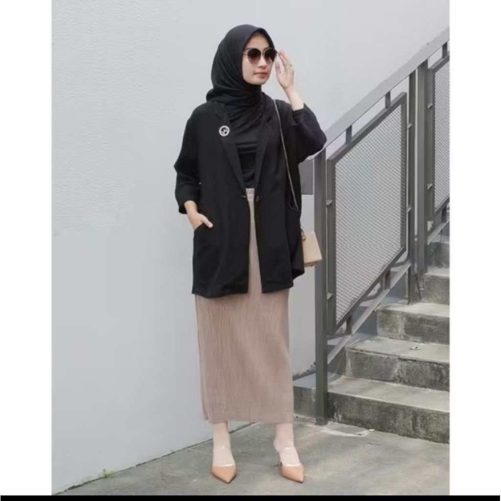 Rok VanillaHijab Gigi Pleats Skirt Creme