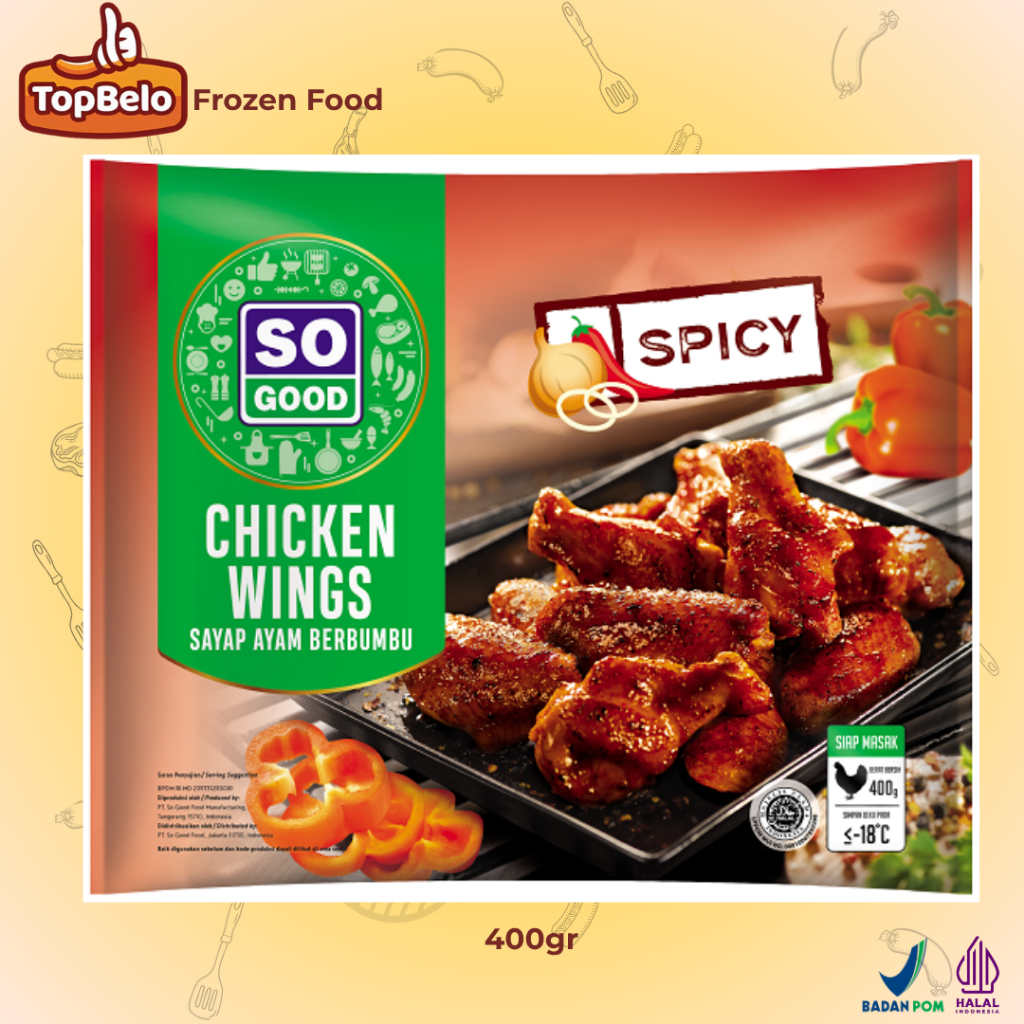 

SO GOOD SPICY CHICKEN WINGS 400gr - Top Belo Frozen Food