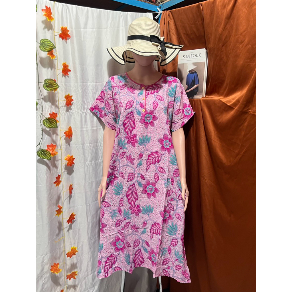 Daster Soga Kencana Ungu Label Coklat LD 105cm & LD 120cm Daster Bobok Kencana Ungu Label Coklat LD 