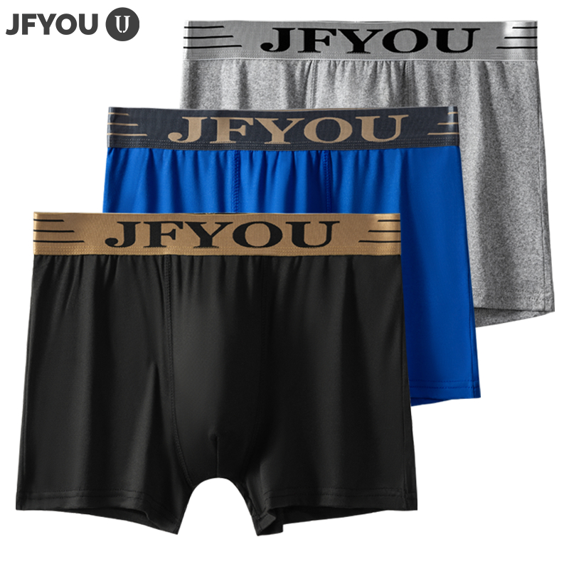 JFYOU Celana dalam pria kotak kain katun murni, grafen antibakteri