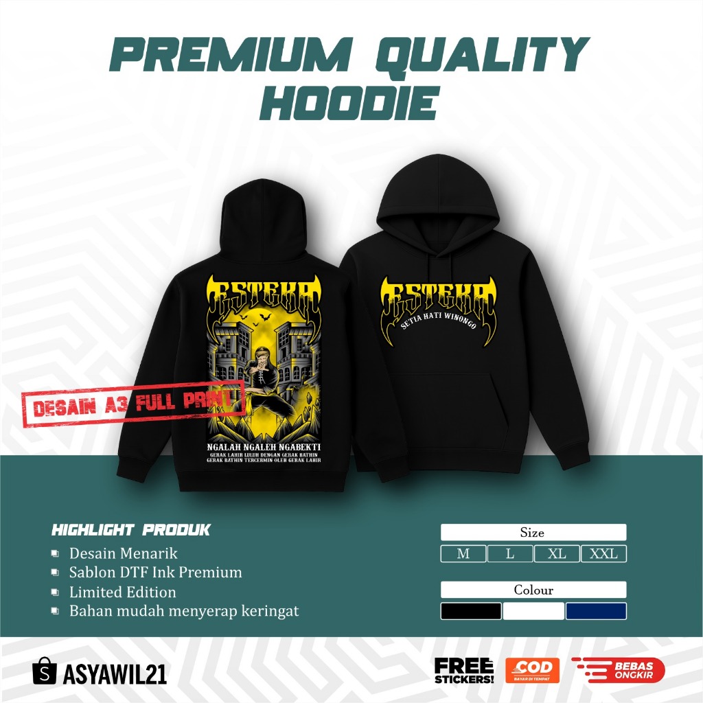 HOODIE PSHW NGALAH NGALEH NGABEKTI - JAKET PSHW TERBARU - JAKET SH WINONGO - JAKET HOODIE PSHW SIMPE
