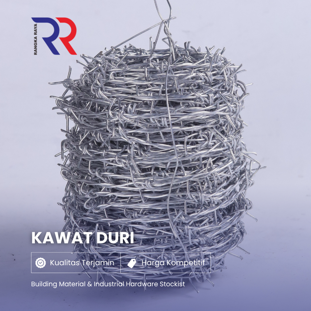KAWAT DURI BWG 14-4KG || Kawat Duri Galvanis Anti Karat untuk Pagar, Kebun, Bangunan & Peternakan