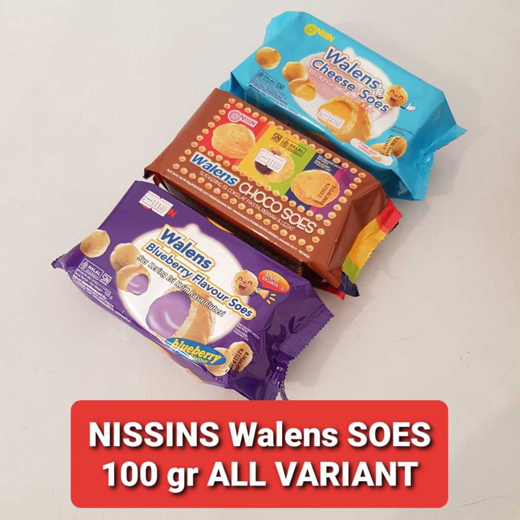 

NISSIN Walens SOES 100Gr / Kue Soes dengan isi cream COKLAT / KEJU / BLUEBERRY