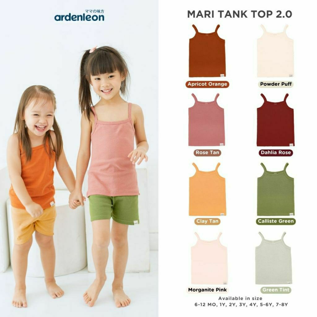 Ardenleon Atasan Singlet Anak Perempuan Mari Tanktop / Mari Tanktop 2.0 / Singlet Anak Motif Bunga /