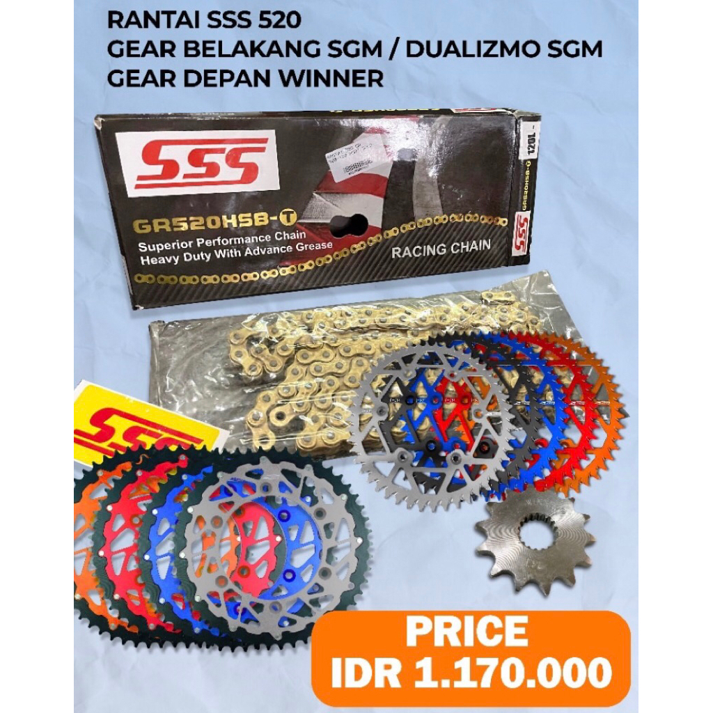 rantai/gear depan/gear belakang SSS