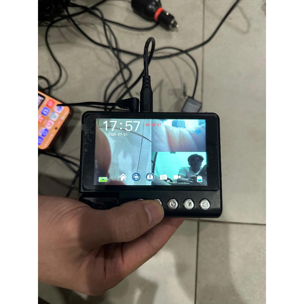 [BNOB] Cargoos T1 Pro Dash Cam Mobil 3 kamera 1080P HD GPS Wifi Layar 4 Inch 140° Angle Lens Loop Re