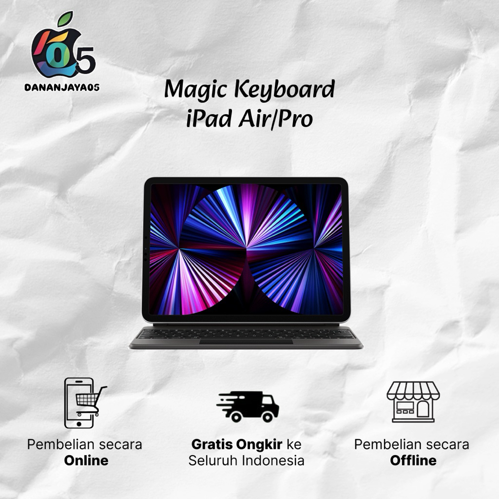 Magic Keyboard for iPad Pro Air M1 M2 M3 12.9 inch Black Garansi Resmi iBox Unit Baru Segel BNIB