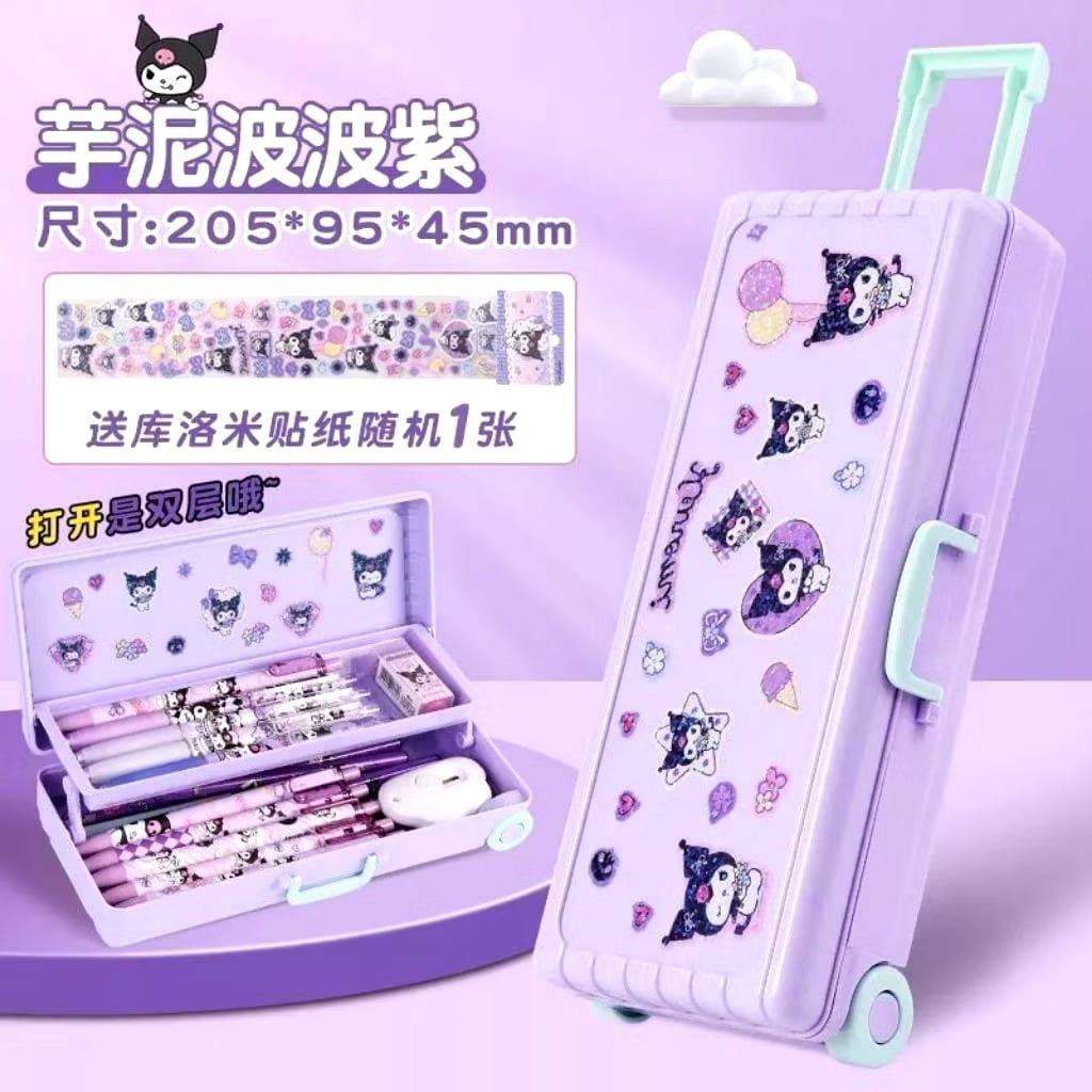 

TEMPAT PENSIL KOPER RODA 2 TINGKAT KARAKTER SANRIO KUROMI MELODY VIRAL ALAT TULIS SEKOLAH ANAK