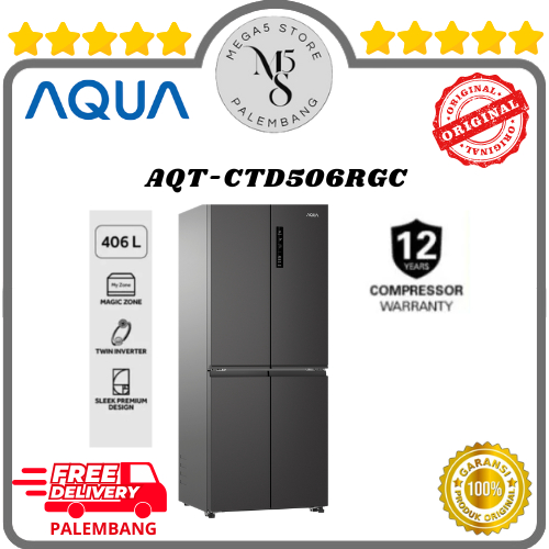 Kulkas Aqua Side By Side 4 Pintu AQRCTD506RGCMB Kulkas 4 Door / Kulkas 4 Pintu