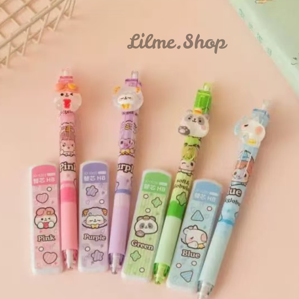 

Pensil Mekanik 0.5 mm Karakter Cute Doll Akrilik + Refill / Alat Tulis Pensil Anak Set Muppet Doll