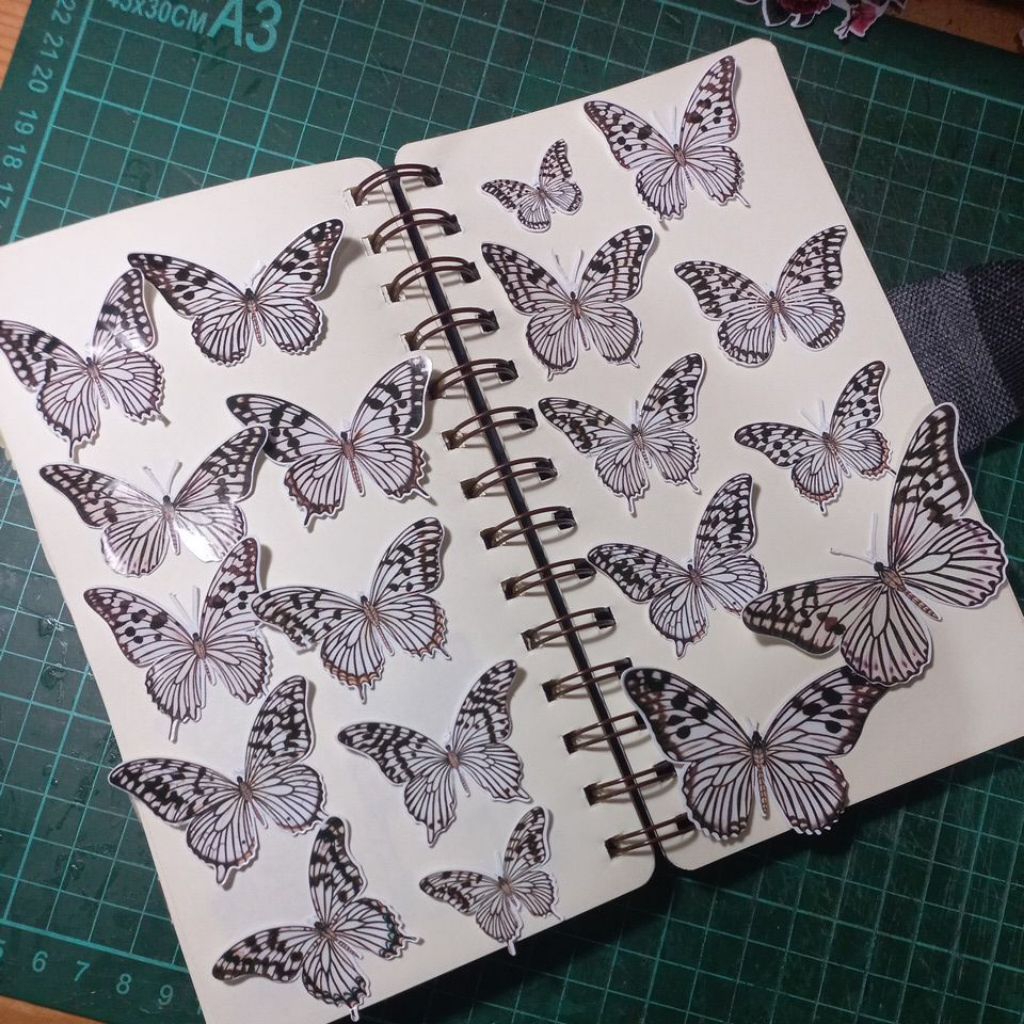

ARTDOESWORK Monochrome butterflies sticker gloss