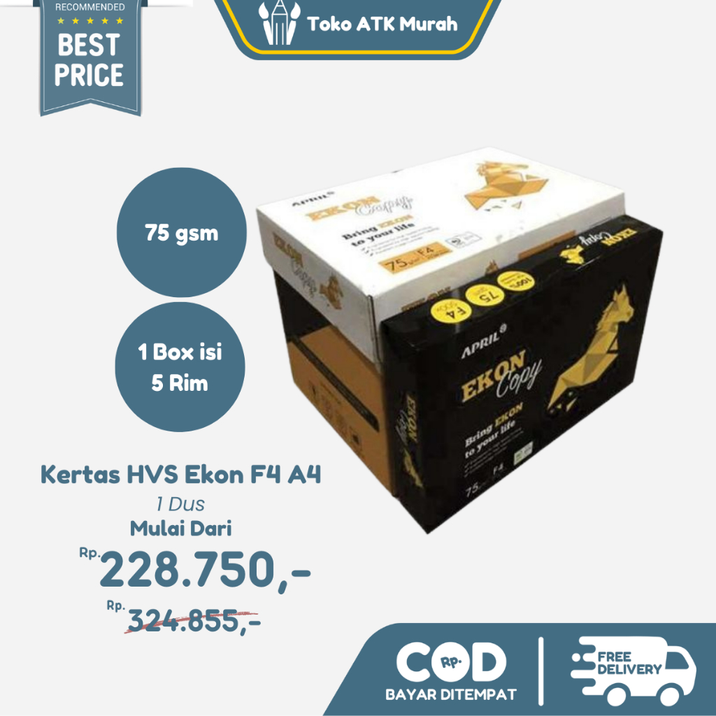 

HVS EKON A4 / F4 75 gr 1 DUS GOSEND