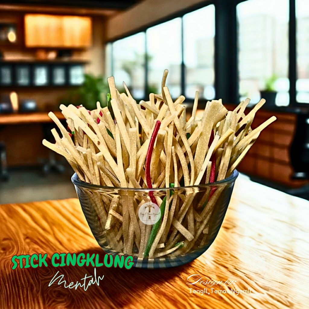 

250 gram MENTAH Stick cingklung viral khas Wonosobo siap goreng sudah asin krupuk tengil.temanngemil