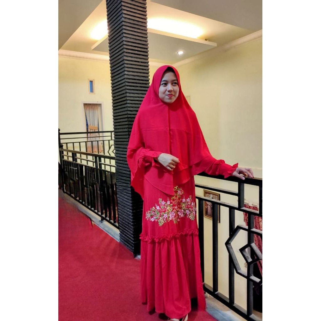 Jual one set gamis ceruty bordir/cuci gudang gamis Original