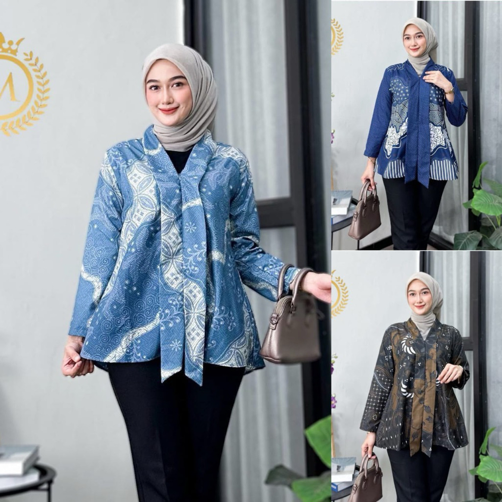 Blouse Batik Wanita Kekinian | Atasan Batik Elegan Kerja & Kondangan