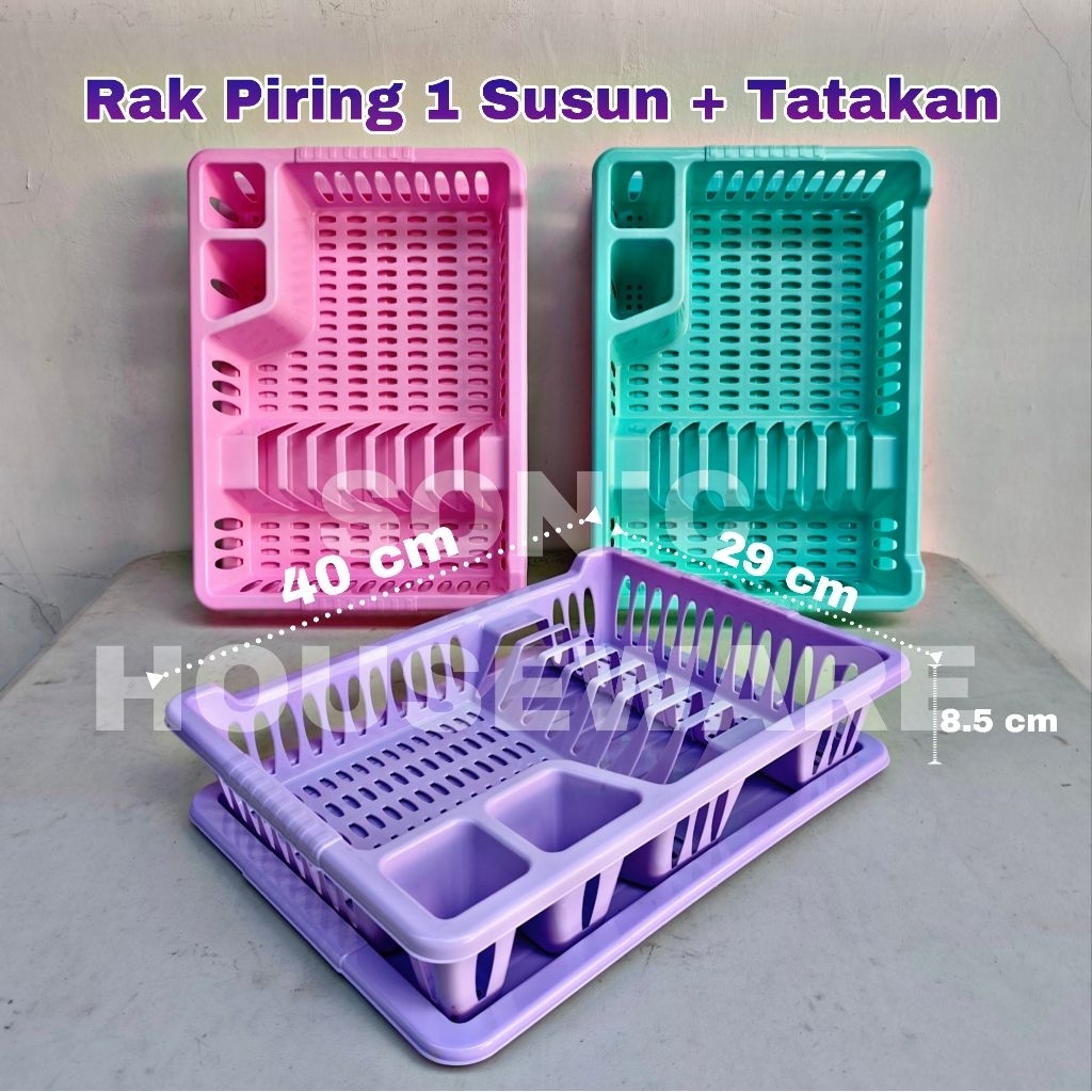 Rak Piring 1 Susun Tatakan Nampan Alas Tempat Pengering Peniris Minimalis Meja  Wastafel Cuci Perala