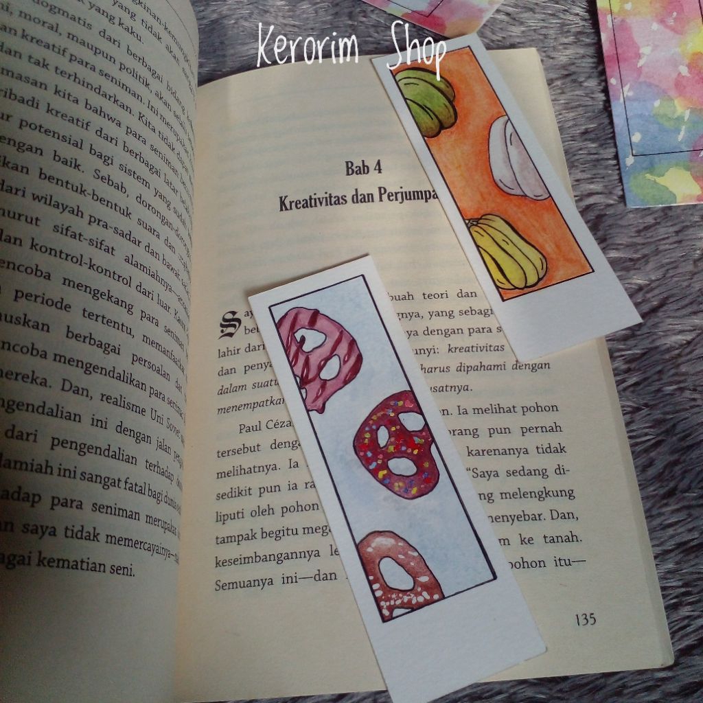 

Watercolor Painting Bookmark Handmade Kerorim Shop