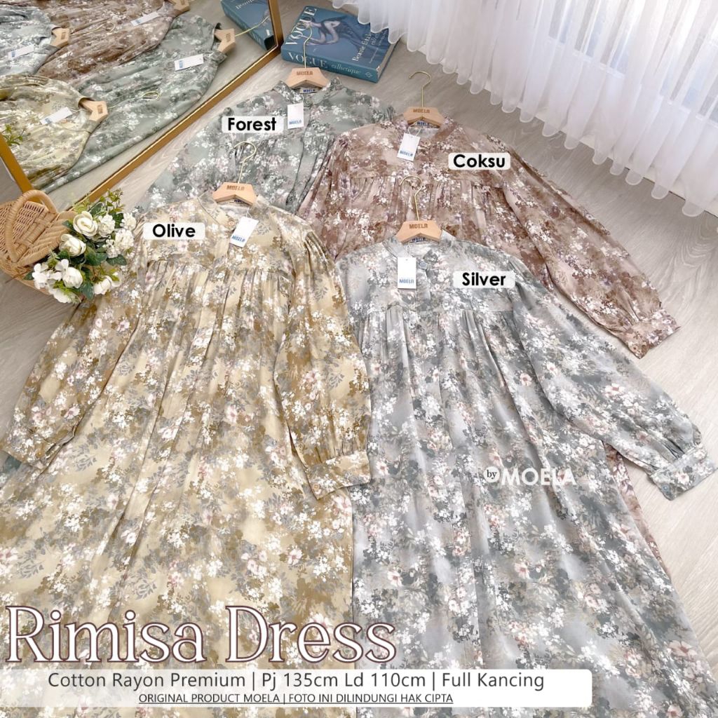 Moela Berlabel Rimisa Dress Gamis Jumbo Allsize Busui Premium Catton Rayon Original