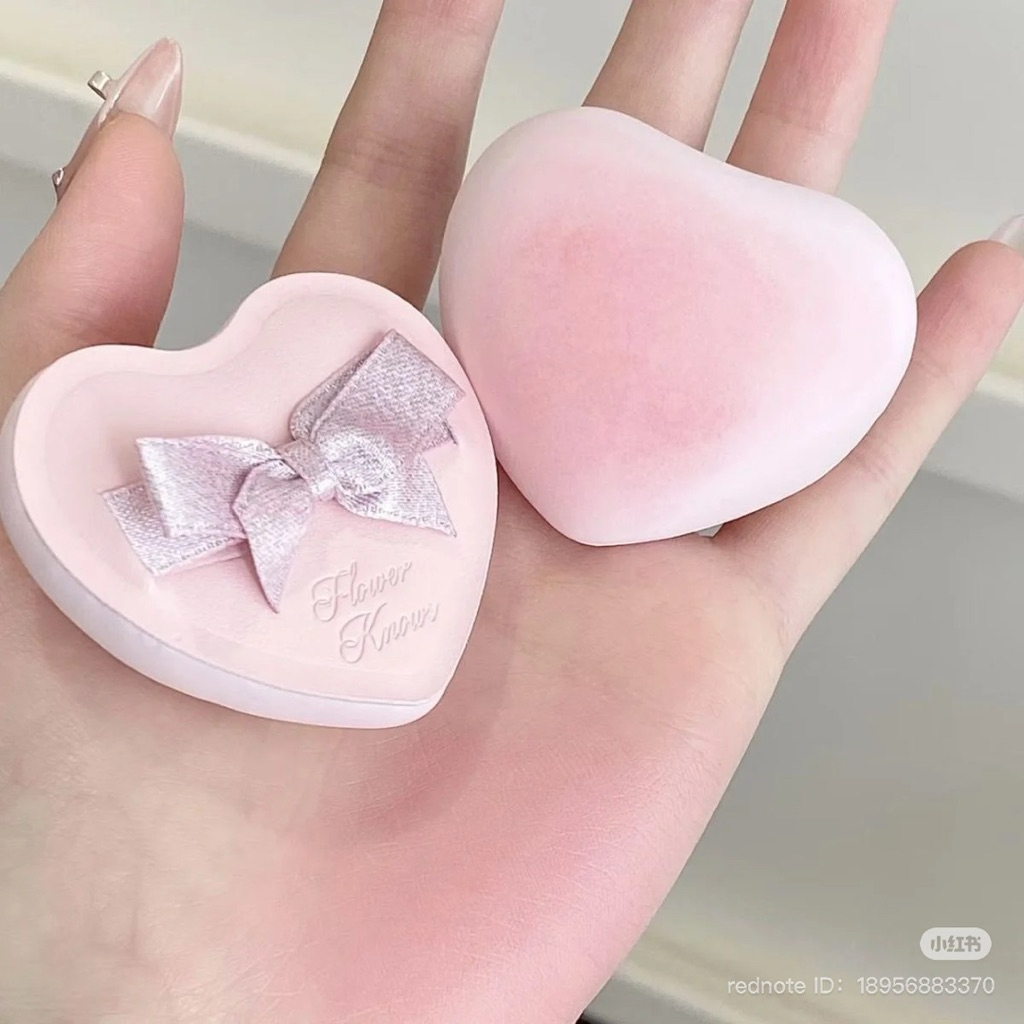FLOWER KNOWS Strawberry Cupid Heart Shaped Marshmallow Powder Puff ORIGINAL Sponge Spons Makeup Beda