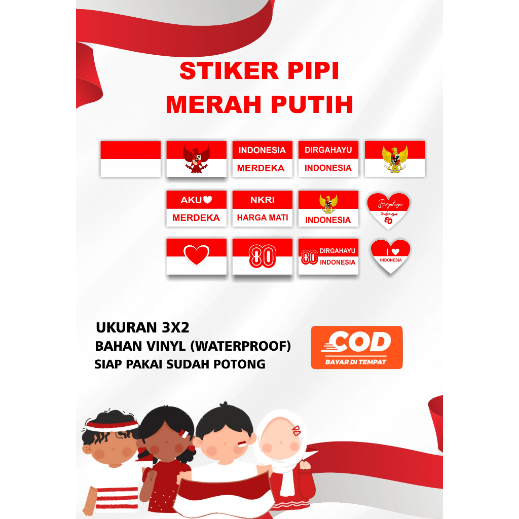 

STIKER PIPI BENDERA MERAH PUTIH TERMURAH-STICKER PIPI BENDERA INDONESIA BIJIAN TINGGAL TEMPEL STIKER ANTI AIR STIKER VINYL STIKER AGUSTUSAN
