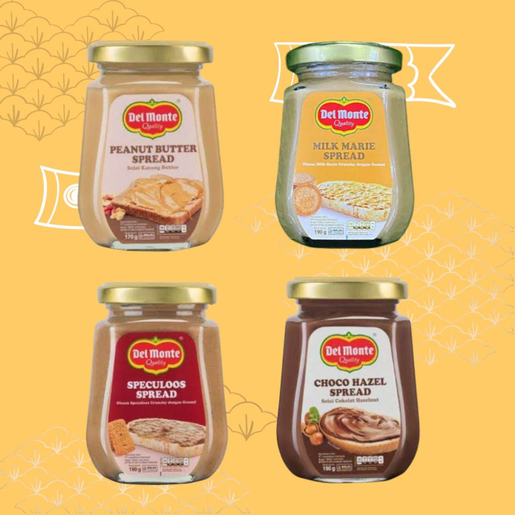 

Del Monte/ Delmonte Spread Selai (Peanut butter,Milk Marie,Choco Hazel,Speculoos) 190g