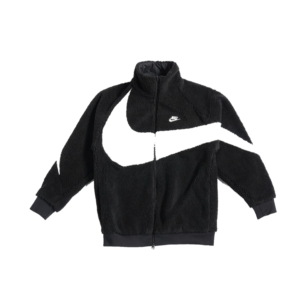 Nike Big Swoosh Reversible Boa Jacket Black White (Asia Sizing)
