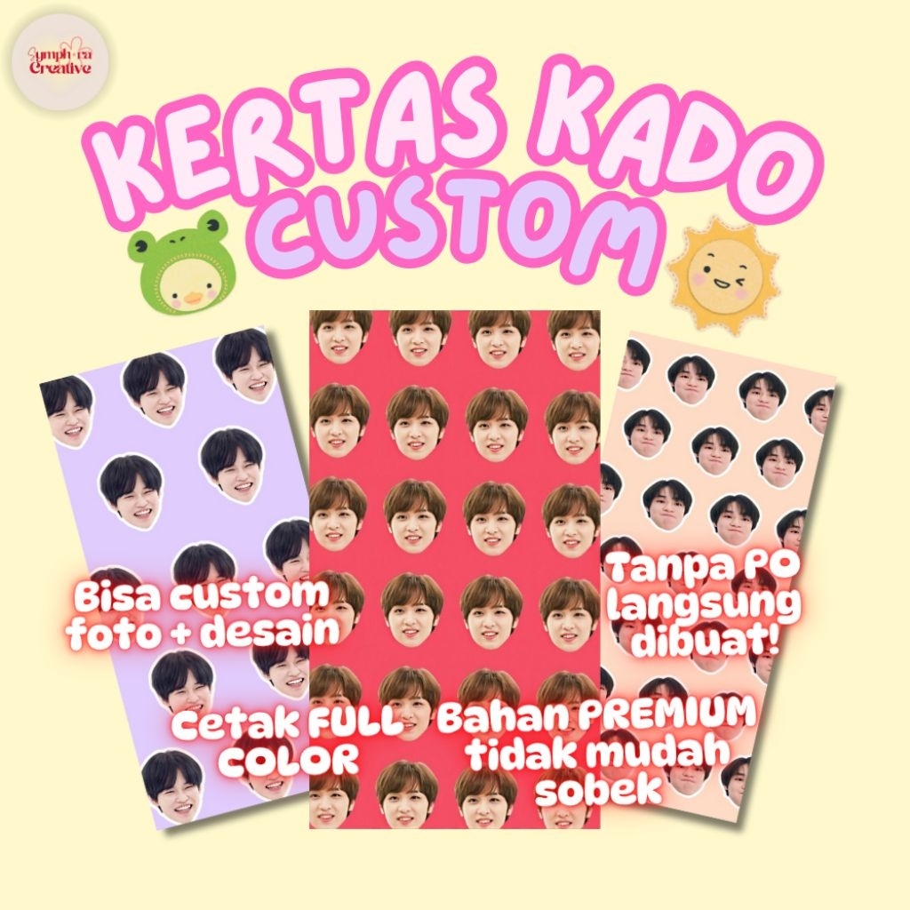 

Kertas Kado Custom | Kertas Kado Viral | Kertas Kado Custom Wajah | BISA COD + TANPA PO + TANPA MINIMAL ORDER