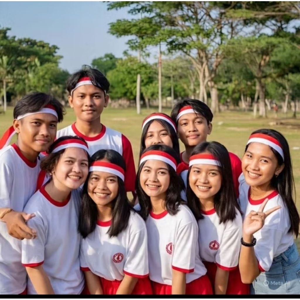 

Ikat Kepala Merah Putih Agustusan HUT RI 17 Agustus & Suporter Timnas Indonesia anak dan dewasa panjang 90 Cm