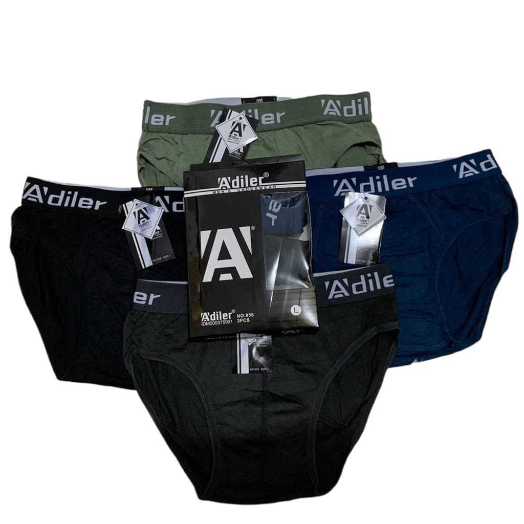 1Box /3 Pcs Celana Dalam Pria Dewasa/Sepak Cowo/Cd Cowo/Celana Dalam Pria Adiler Size; L, XL, XXL bi