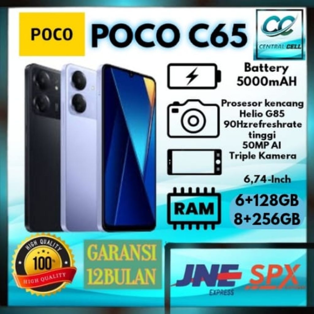 [PROMO] HP POCO C65 Ram 6+128GB & 8+256GB  Camera Dual 50MP + Display 6,74inches + Chipset Helio G85