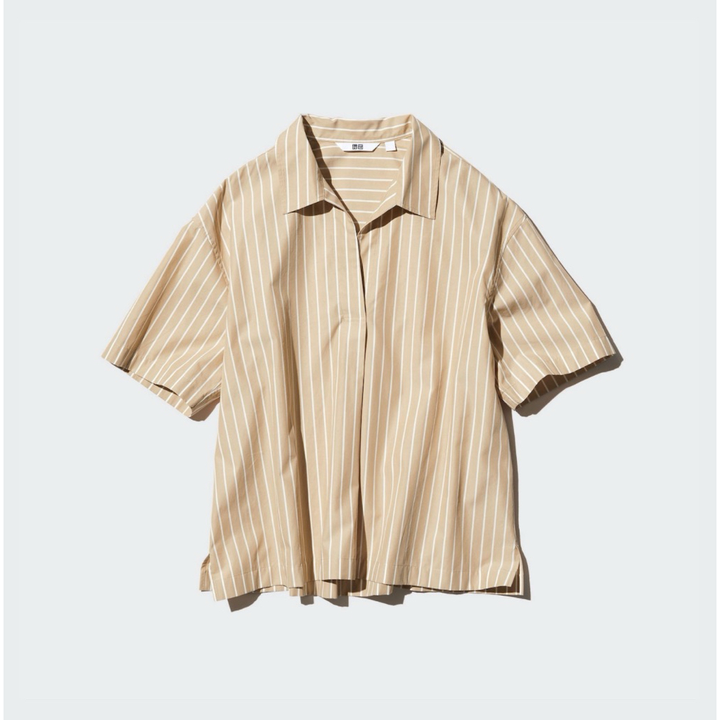 Uniqlo cropped stripe shirt