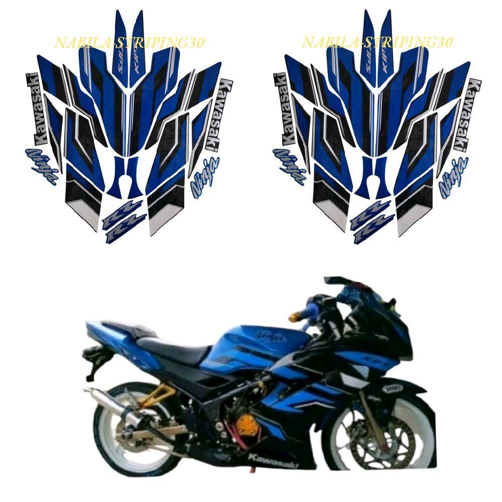 STRIPING STIKER LIS BODY MOTOR KAWASAKI NINJA RR SE 2015 BIRU STANDAR FULL SET