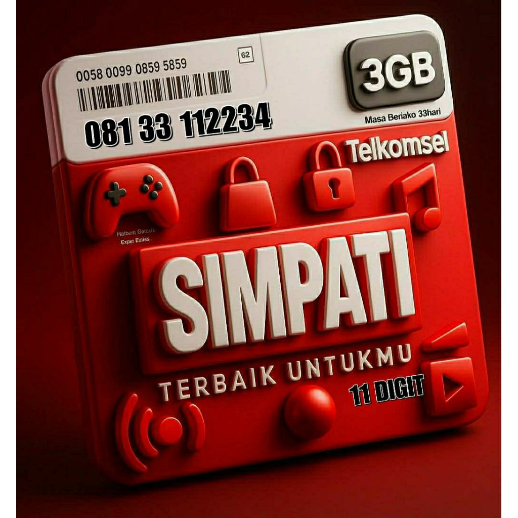 SIMPATI 11 DIGIT NOMOR CANTIK NOMOR URUT 112234 1234