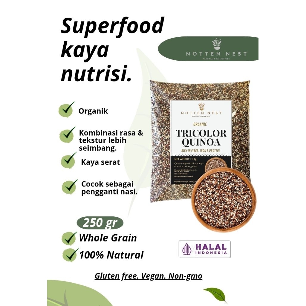 

Tricolor Quinoa 250gr | Mix Quinoa Premium | Makanan Sehat Bebas Gluten