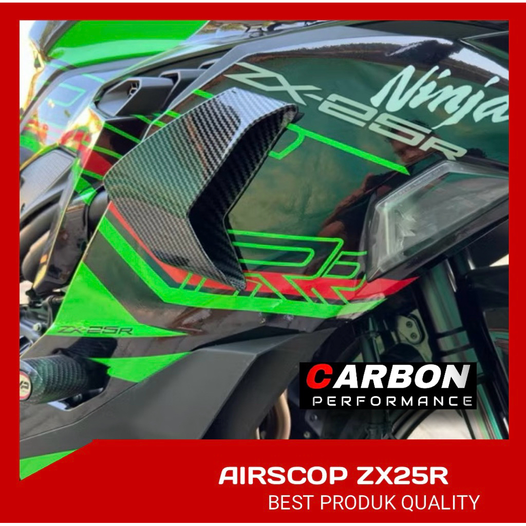 AIR FLOW UDARA CARBON SET KIRI KANAN MODEL ZX25 R UNIVERSAL ▪️zx25r carbon air scoopy universal moto