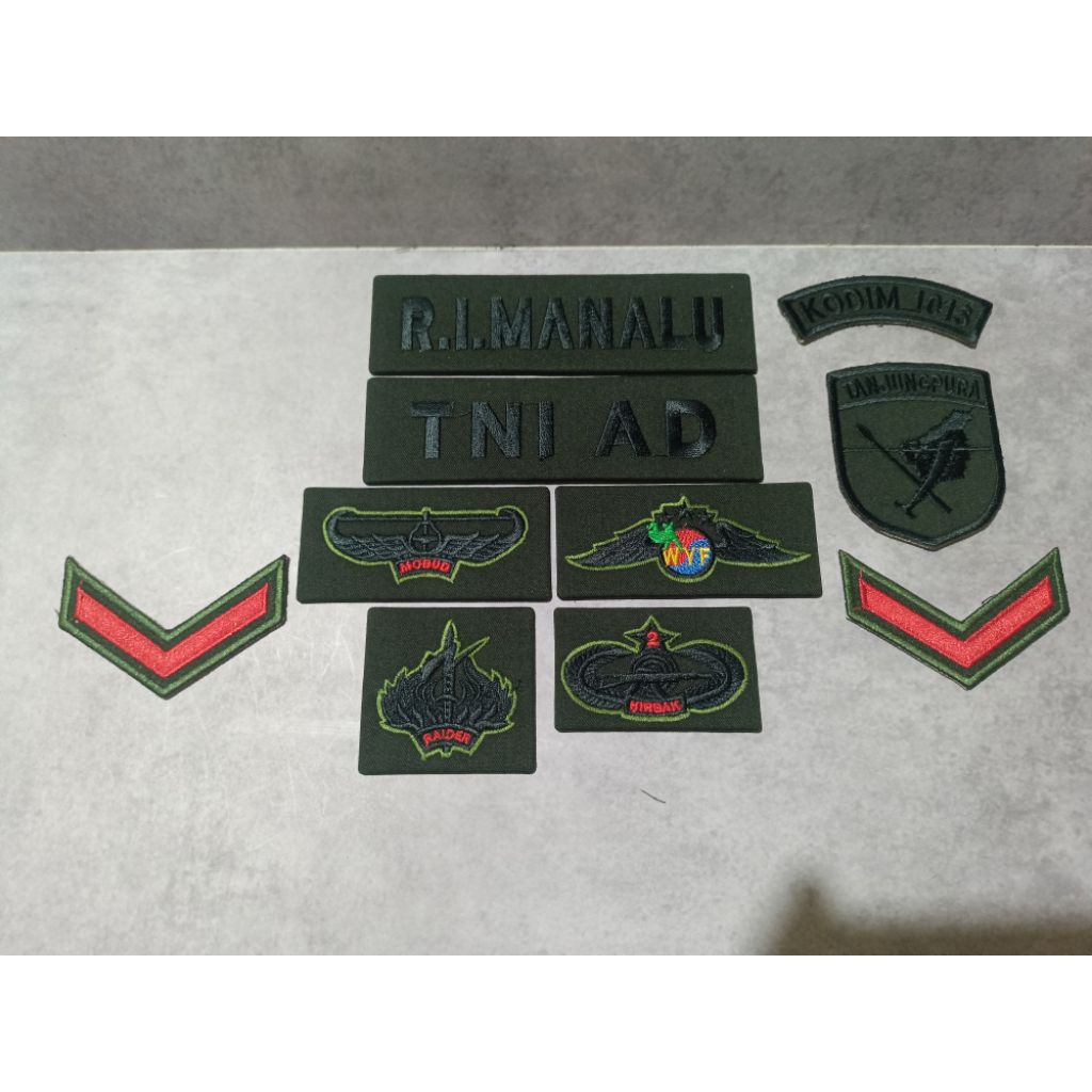 ATRIBUT PAPAN NAMA TNI-AD PERKERAS KAIN LIS/BERWARNA (PO 3HARI)