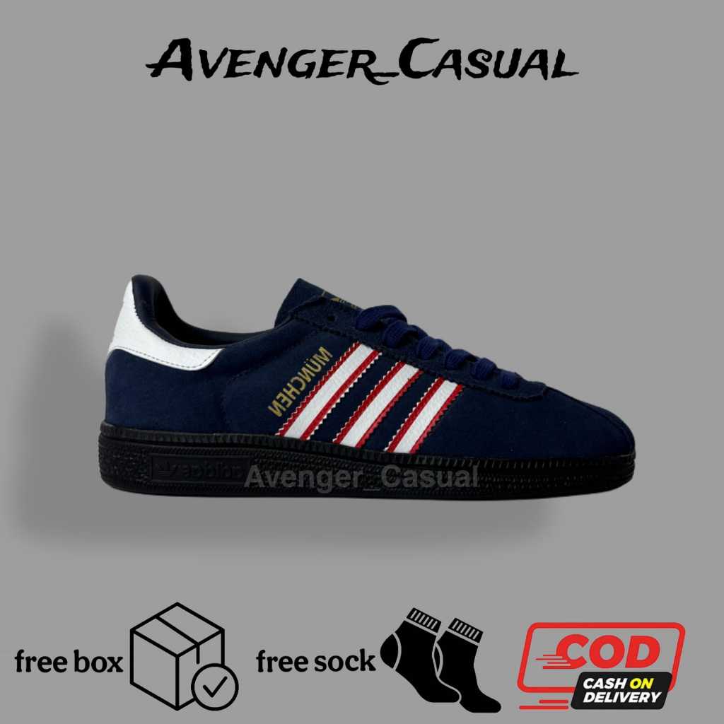 sepatu sneakers pria wanita munchen navy