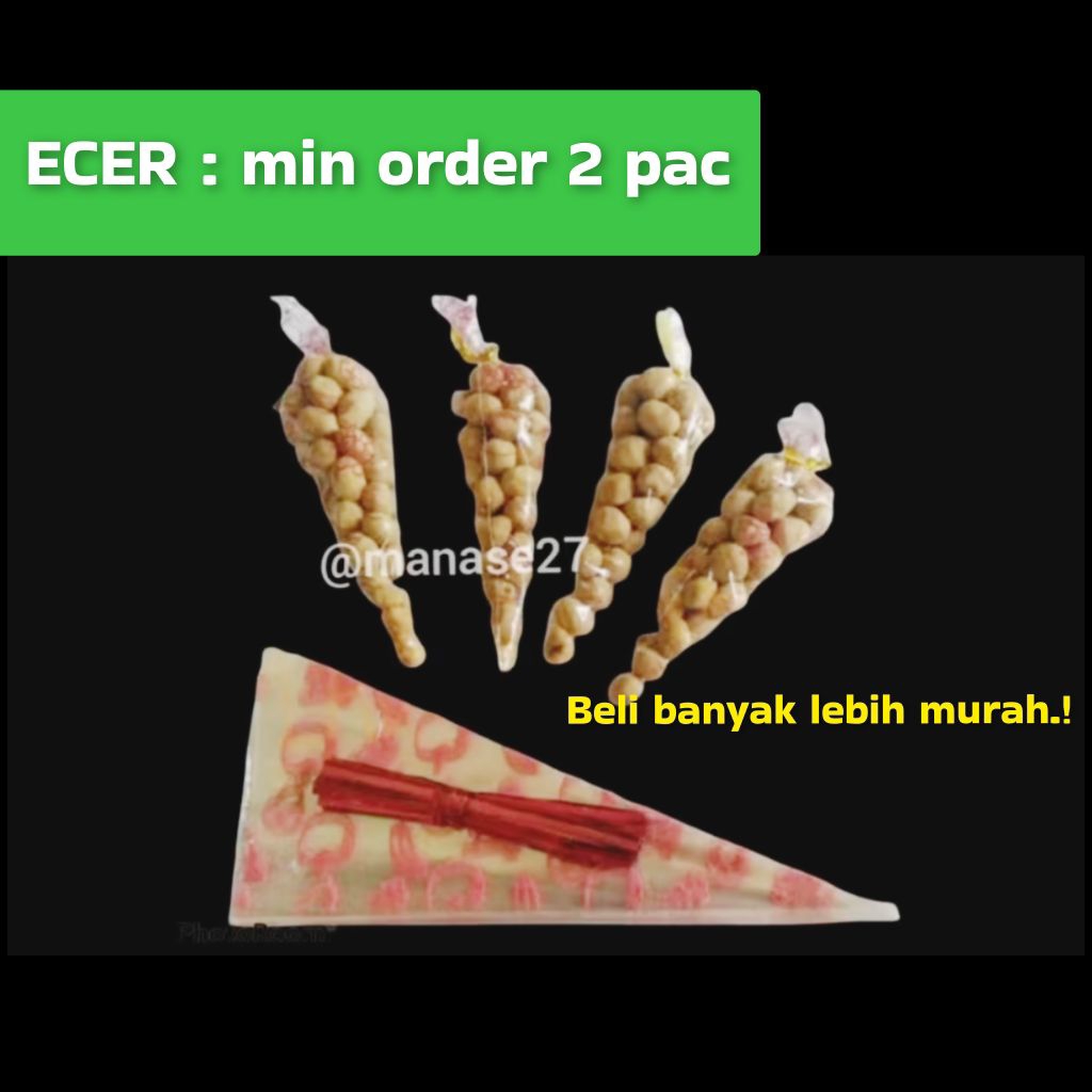 plastik kacang segitiga contong