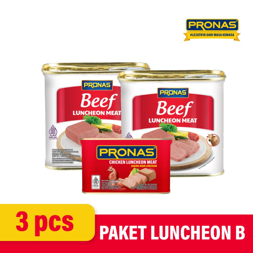 

PRONAS Paket Luncheon Sapi 340 g (2pcs) + Luncheon Ayam 198 (1pcs)