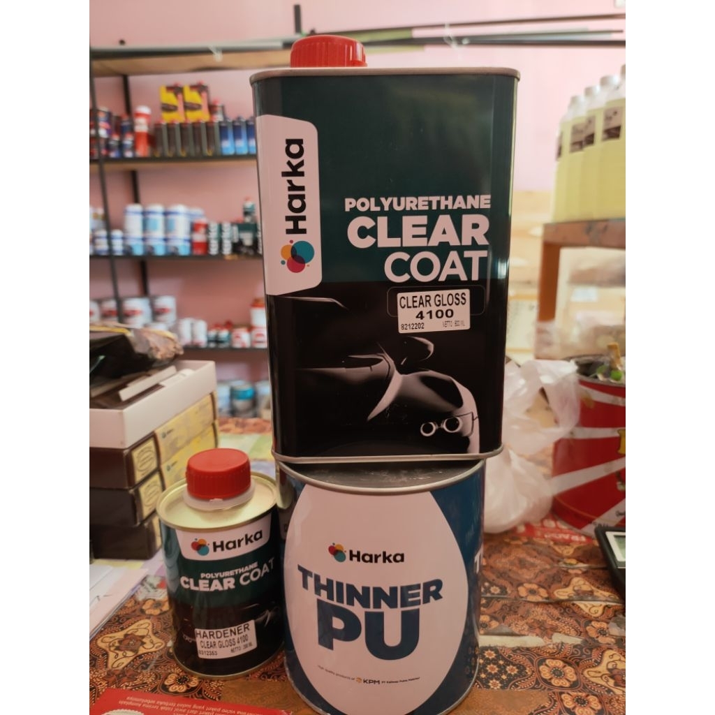 promo clear gloss harka 4100+tiner PU harka 1 paket