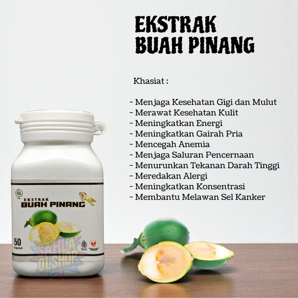Kapsul Ekstrak Buah Pinang Original Isi 50 Membantu Meningkatkan Gairah Pria & Wanita