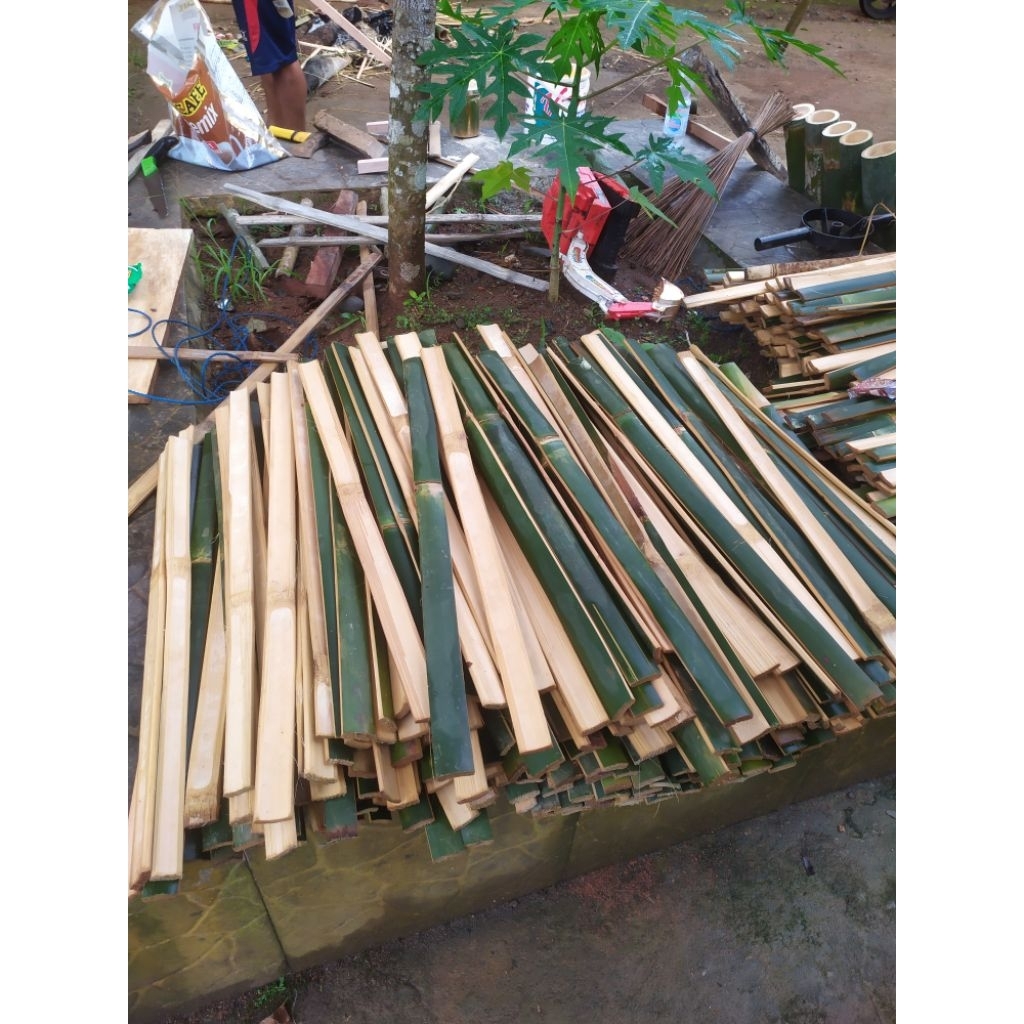 BAMBU BELAH BAMBU PAGAR 2CM PANJANG 1METR