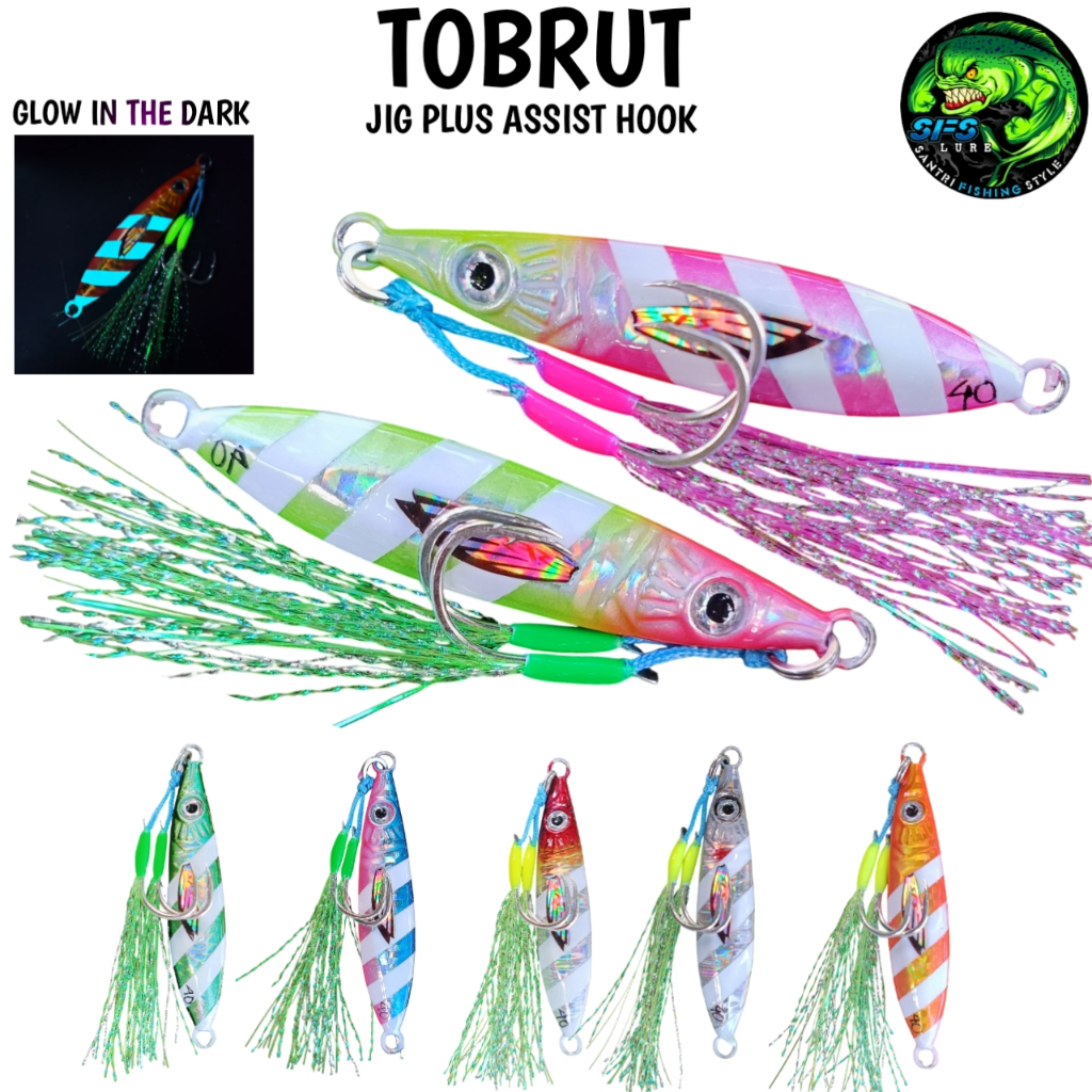Metal Jig 40gram 30gram micro jig 20gram  TOBRUT ZEBRA GID PLUS ISEAMA metal jig kiler umpan pancing
