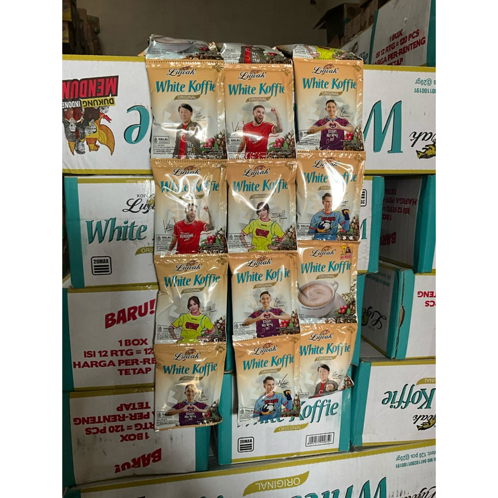 

[30 PCS] KOPI LUWAK WHITE KOFFIE PAKET HEMAT 3 RENCENG ISI 30 PCS BERAT 20 GRAM PER PCS EXP 2027