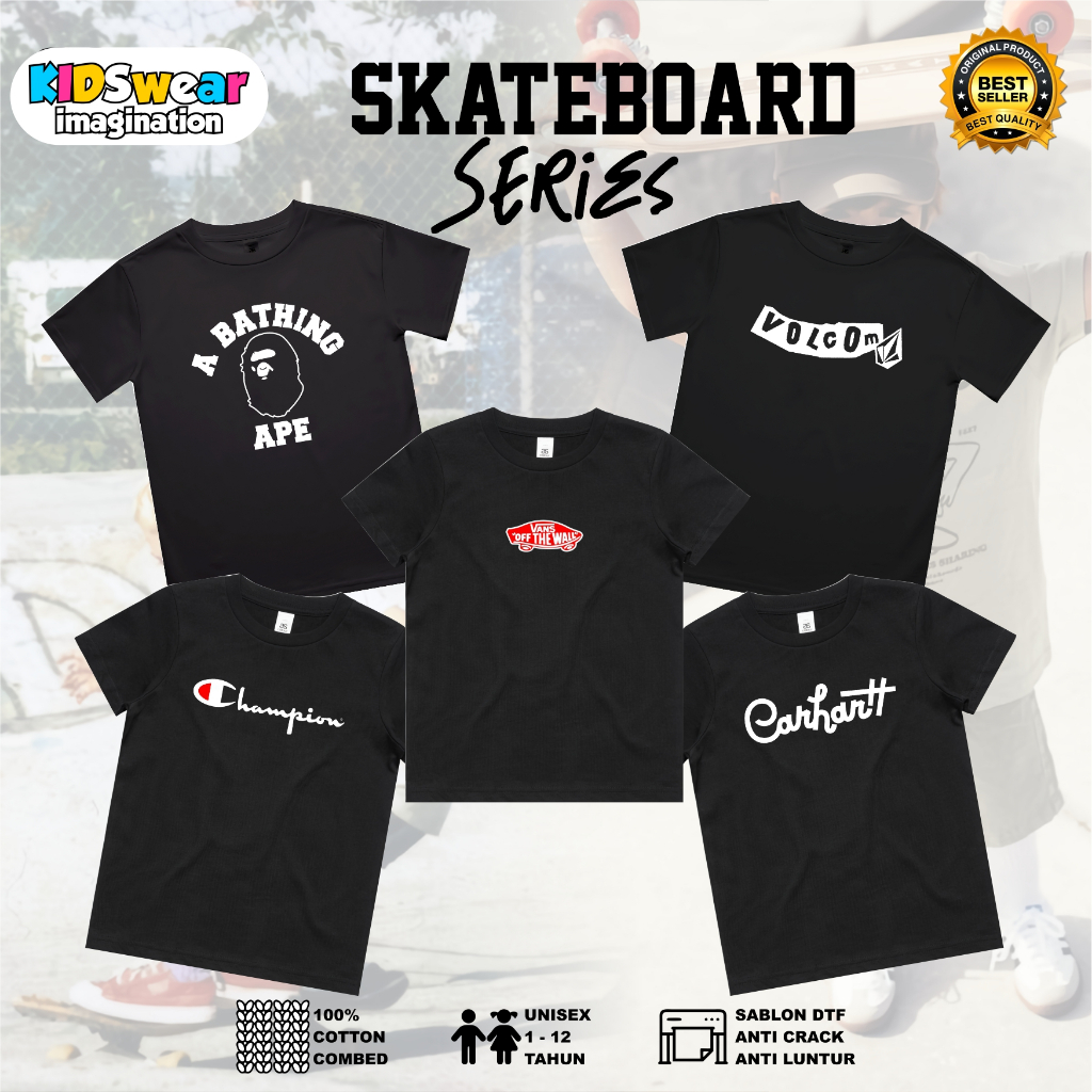 Imagi Kidswear Kaos Baju Anak Branded Premium Champion Vans Carhartt Original Distro Usia 1-12 Tahun