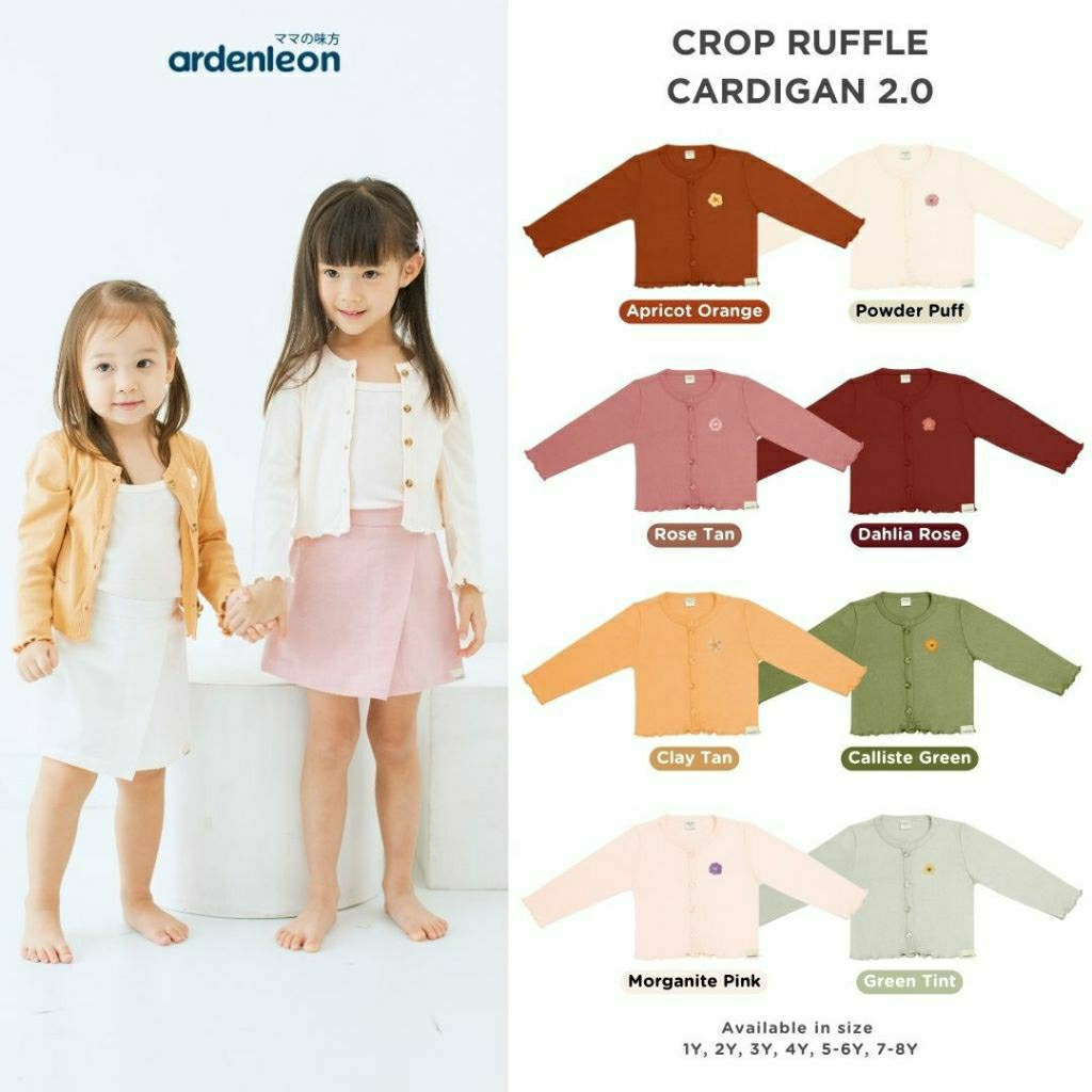 Ardenleon Crop Ruffle Cardigan / Crop Cardigan Ruffle 2.0 / Chibi Ribbed Ruffle Cardigan Long / Baju
