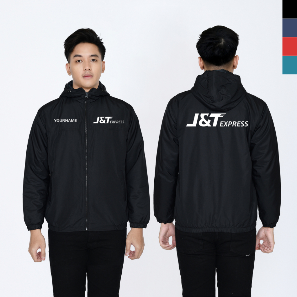 Jual Jaket JNT EXPRESS Free Nama Kurir - Jaket JNT Parasut Desain Bebas